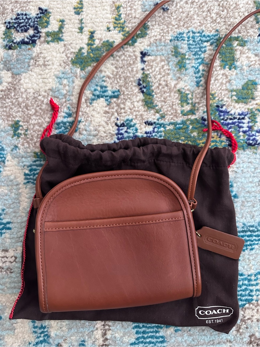 Vintage COACH Abbie Brown Leather Small Crossbody Bag